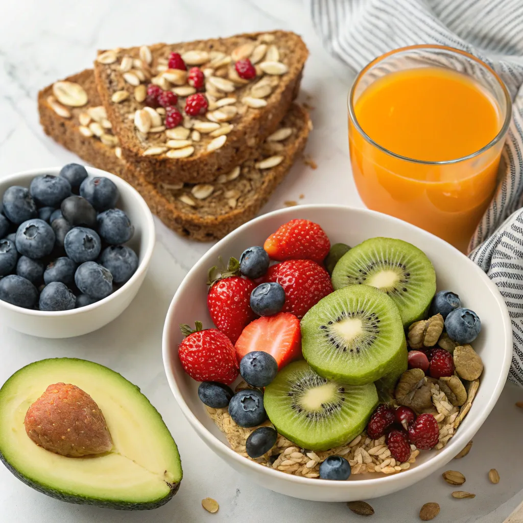 A delicious and vibrant healthy breakfast spread